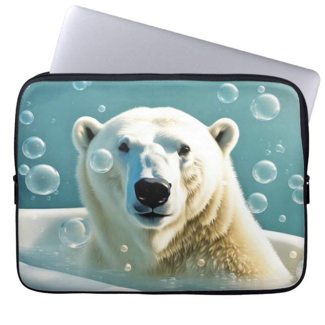 Polar Beer in bubbelbad Laptop Sleeve (Voorkant)
