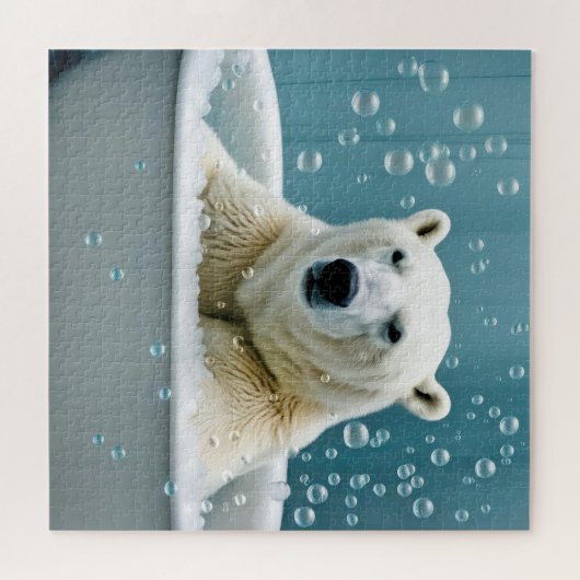 Polar Beer in bubbelbad Legpuzzel (Horizontaal)