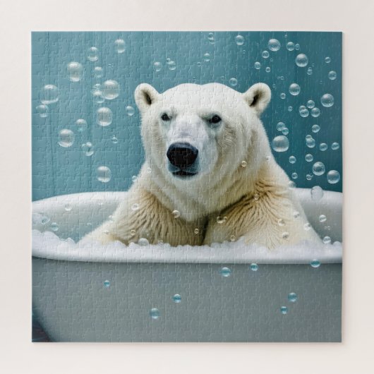 Polar Beer in bubbelbad Legpuzzel (Verticaal)