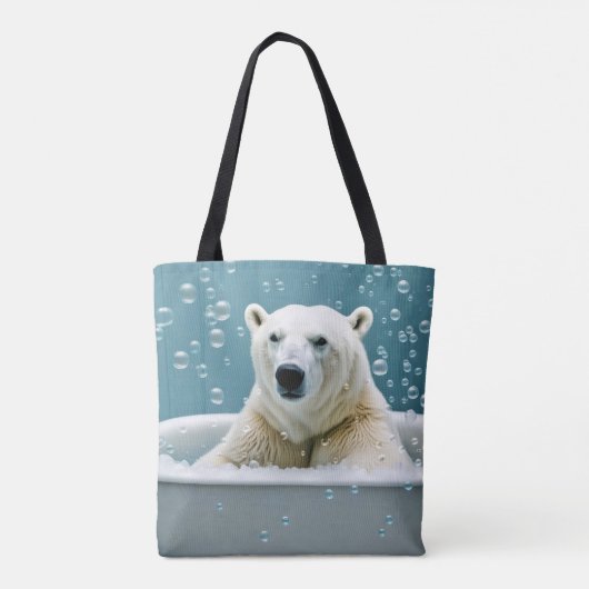 Polar Beer in bubbelbad Tote Bag (Achterkant)