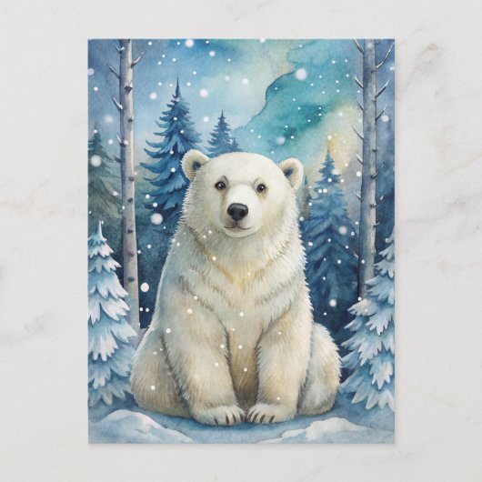 Polar Beer in de winter Briefkaart (Voorkant)