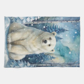 Polar Beer in de winter Theedoek (Horizontaal)