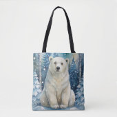 Polar Beer in de winter Tote Bag (Voorkant)