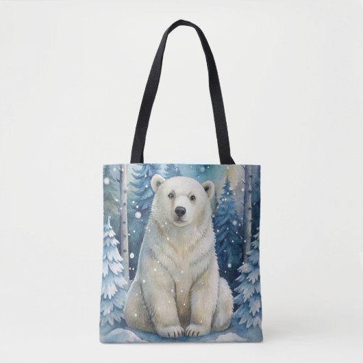 Polar Beer in de winter Tote Bag (Voorkant)
