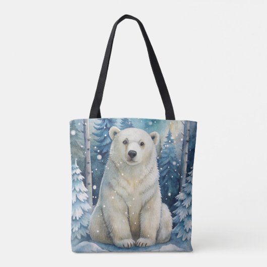 Polar Beer in de winter Tote Bag (Achterkant)