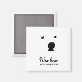 Polar Beer in een sneeuwstorm T-shirt Magneet (Voorkant / Achterkant)