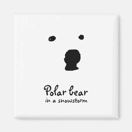 Polar Beer in een sneeuwstorm T-shirt Magneet (Voorkant)