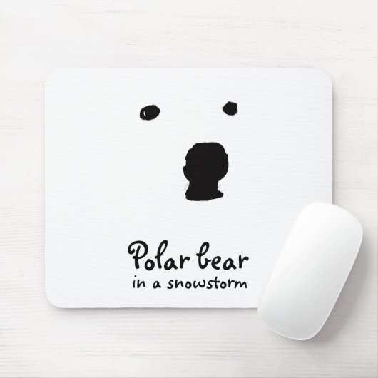 Polar Beer in een sneeuwstorm T-shirt Muismat (Met muis)