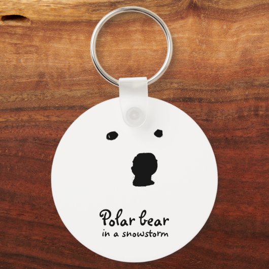 Polar Beer in een sneeuwstorm T-shirt Sleutelhanger (Achterkant)