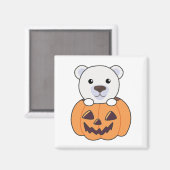 Polar Beer in pompoen Sweet Polar Beren Happy Magn Magneet (Voorkant / Achterkant)