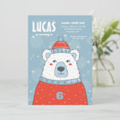 Polar Beer in rode trui Kaart (Staand voorkant)