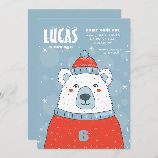 Polar Beer in rode trui Kaart (Voorkant / Achterkant)