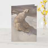 Polar beer in sneeuwillustratie grijs bruin wit kaart (Gele Bloem)