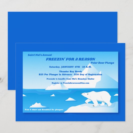 Polar Beer Jump Invitation Kaart (Voorkant / Achterkant)