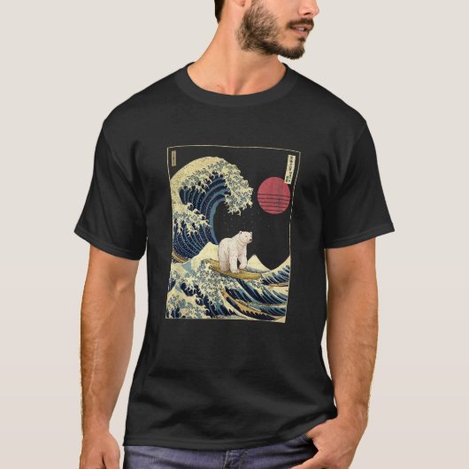 Polar Beer Kanagawa Wave Funny Surf Animal T Shirt (Voorkant)