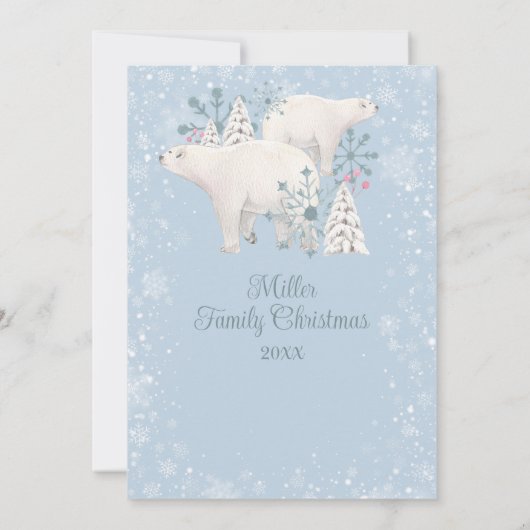 Polar Beer Kerst Feest Uitnodiging (Achterkant)