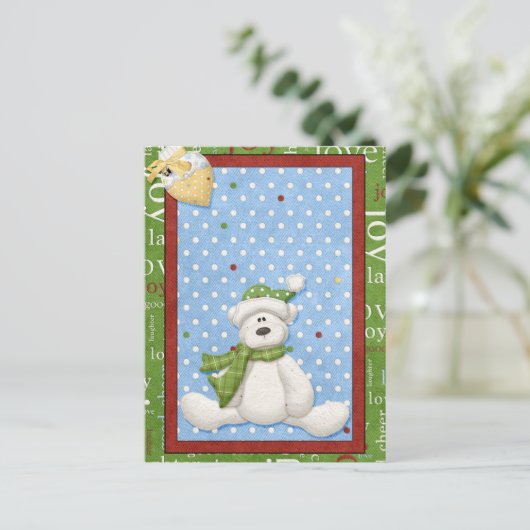 Polar Beer Kerst Kaarten Feestdagenkaart (Staand voorkant)