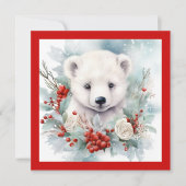 Polar Beer Kerst Lunch Party Thema Aangepaste teks (Voorkant)