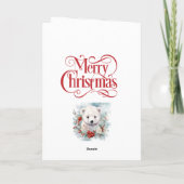 Polar Beer Kerst Personaliseer Naam & Groet Feestdagen Kaart (Achterkant)