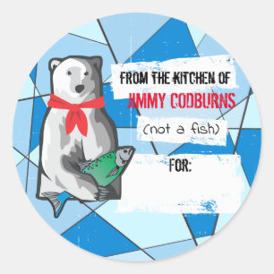Polar beer kerst van de keuken van naar van ronde sticker