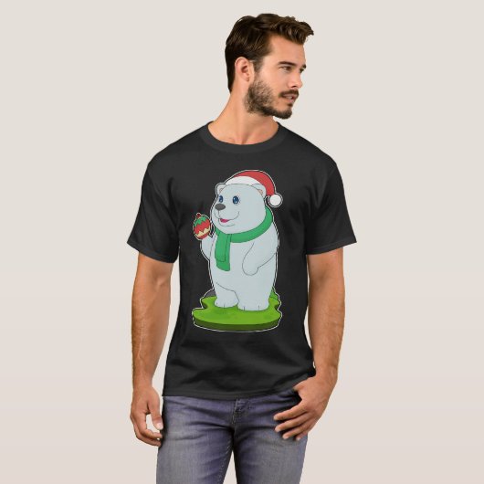 Polar beer kerstbel t-shirt (Voorkant volledig)
