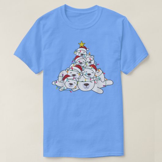 Polar Beer kerstboom Funny Animal Kerstmis P T-shirt (Design voorkant)