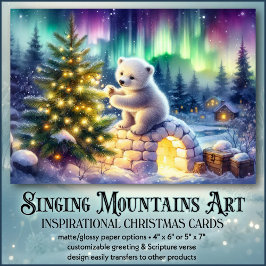 Polar Beer Kerstboom & Igloo Inspirerend Feestdagen Kaart