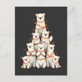 Polar Beer Kerstboom Vrolijk Kerstfeest Aankondigingskaart (Voorkant)