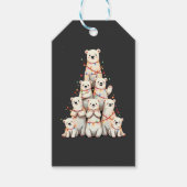 Polar Beer Kerstboom Vrolijk Kerstfeest Cadeaulabel (Voorkant)
