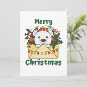 Polar Beer kerstbrief winterdieren Feestdagenkaart (Staand voorkant)