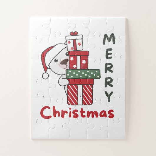 Polar Beer kerstcadeau winterdieren Legpuzzel (Verticaal)