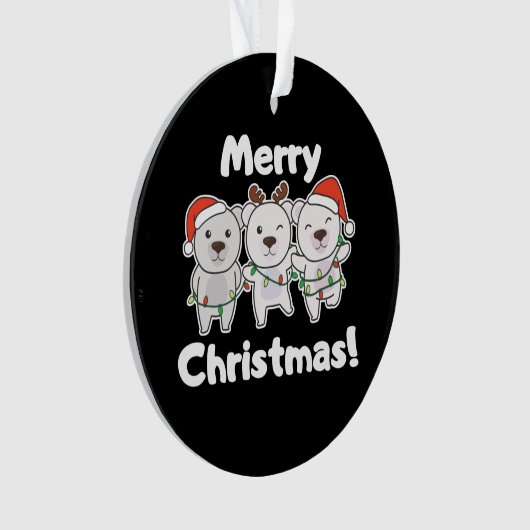 Polar Beer kerstdieren Polar Beren Merry Ornament (voorkant)