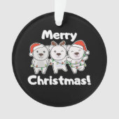Polar Beer kerstdieren Polar Beren Merry Ornament (voorkant)