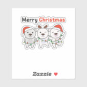 Polar Beer kerstdieren Polar Beren Merry Sticker (Vel)