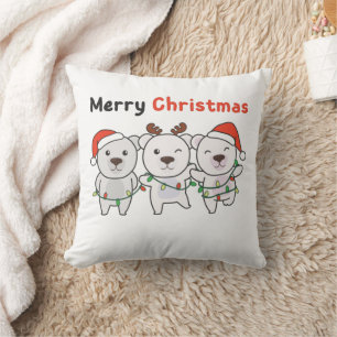 Polar Beer kerstdieren Polar Beren Merry thar Kussen