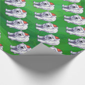 Polar Beer Kerstmis: groen Cadeaupapier (Hoek)