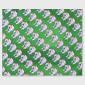 Polar Beer Kerstmis: groen Cadeaupapier (Vlak)