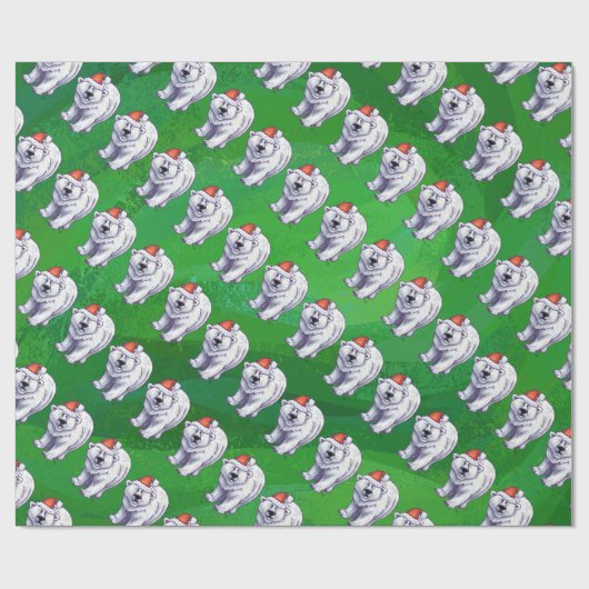 Polar Beer Kerstmis: groen Cadeaupapier (Vlak)