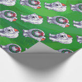 Polar Beer Kerstmis: groen Cadeaupapier (Hoek)