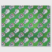 Polar Beer Kerstmis: groen Cadeaupapier (Vlak)