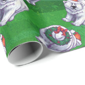 Polar Beer Kerstmis: groen Cadeaupapier (Rol Hoek)