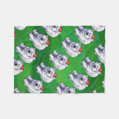 Polar Beer Kerstmis: groen Fleece Deken (Voorkant (Horizontaal))