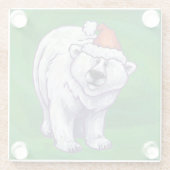 Polar Beer Kerstmis: groen Glazen Onderzetter (Achterkant)