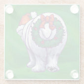 Polar Beer Kerstmis: groen Glazen Onderzetter (Achterkant)