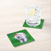 Polar Beer Kerstmis: groen Kartonnen Onderzetters (Insitu)