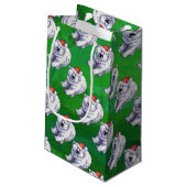 Polar Beer Kerstmis: groen Klein Cadeauzakje (Achterkant Gekanteld)