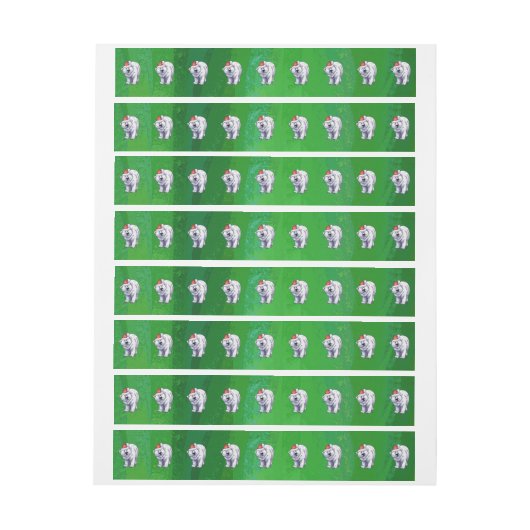 Polar Beer Kerstmis: groen Omwikkelbaar Adreslabel (Vel)