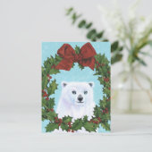 Polar Beer Kerstmis met feestdag Briefkaart (Staand voorkant)