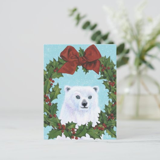 Polar Beer Kerstmis met feestdag Briefkaart (Staand voorkant)