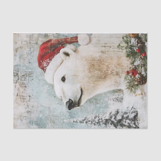 Polar Beer Kerstmiswinter winterleeftijd Decoupag Tissuepapier (Voorkant)